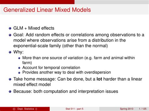 Introduction to Generalized Linear Mixed Models .